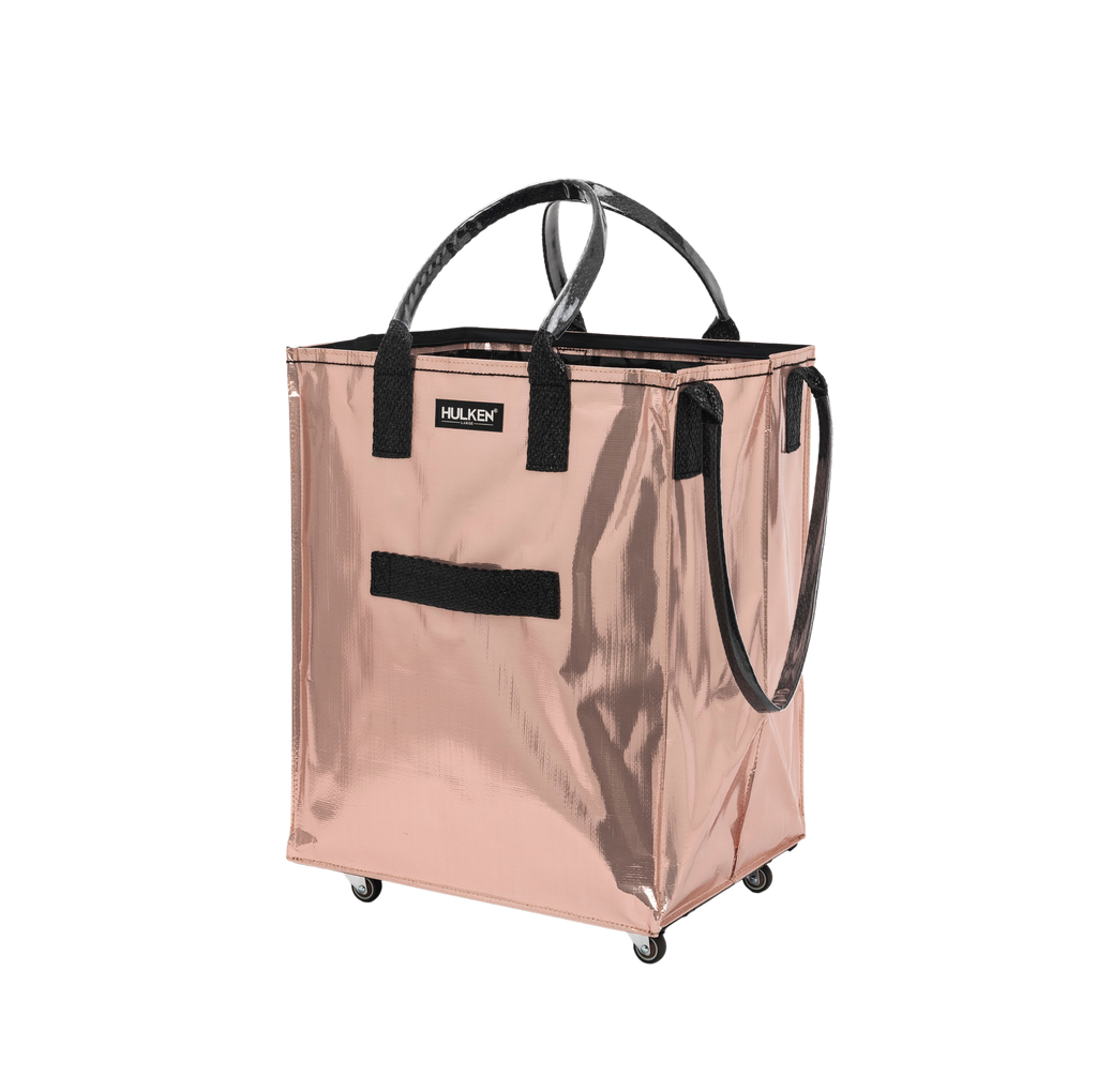 Rose Gold Tote Bag | Stylish Foldable Bag on Wheels – Hulken®