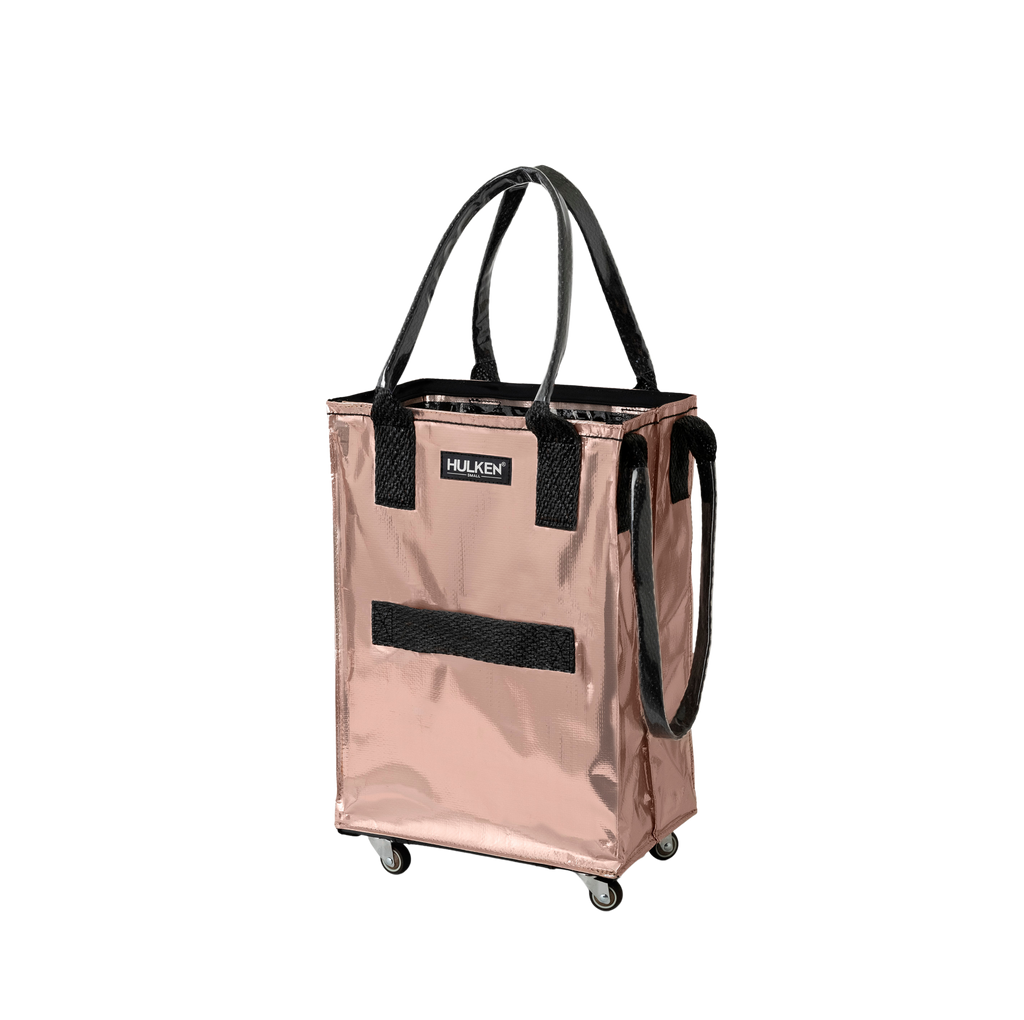 Rose Gold Tote Bag | Stylish Foldable Bag on Wheels – Hulken®