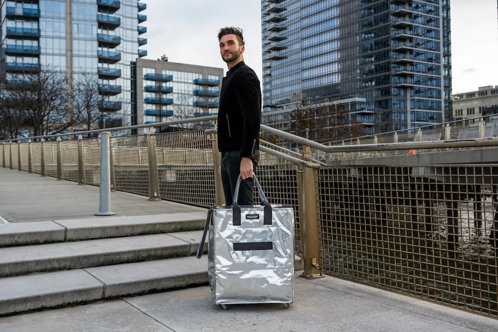 Rose Gold Tote Bag | Stylish Foldable Bag on Wheels – Hulken®