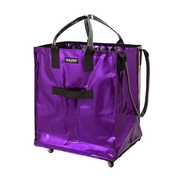 Stylish purple tote bag shown from the front