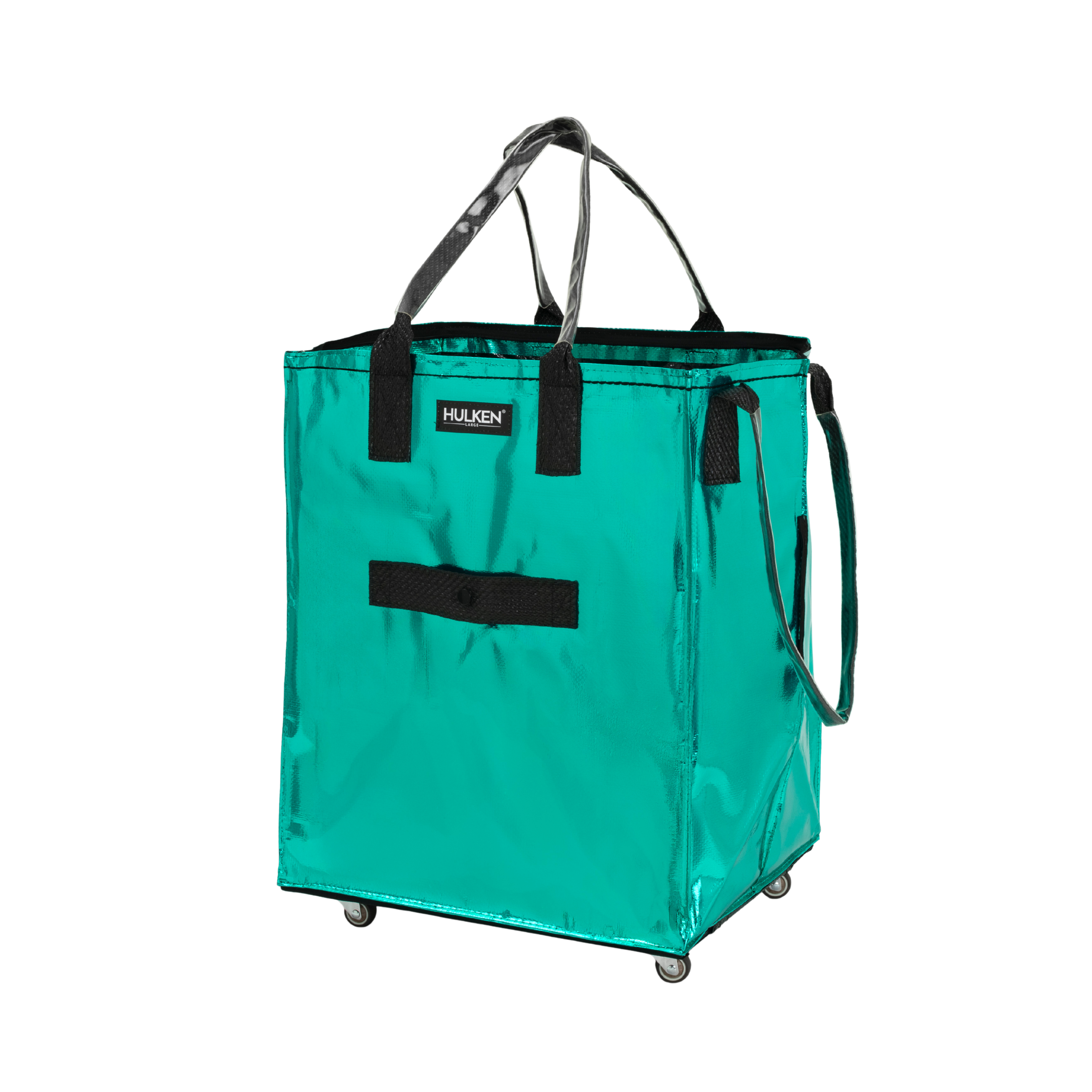Teal rolling tote bag