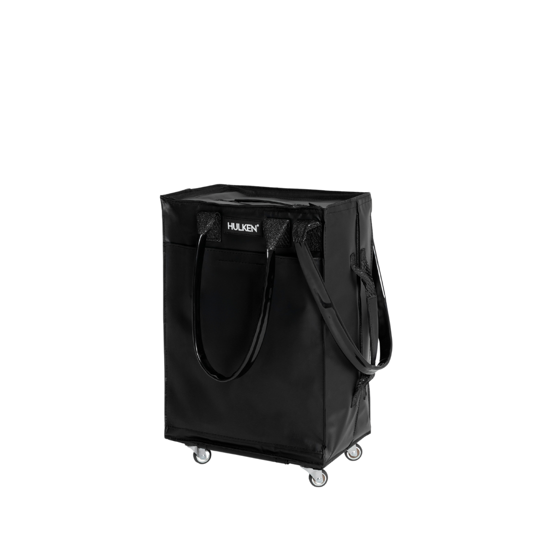 Black rolling bag with 'HUKEN' branding on a white background