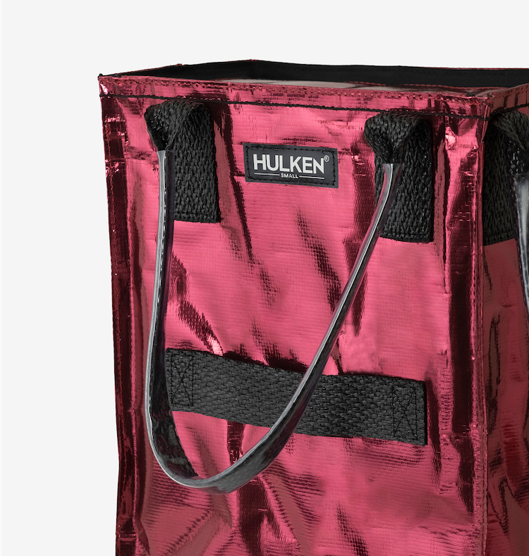 Front view of the cosmic red tote bag 
