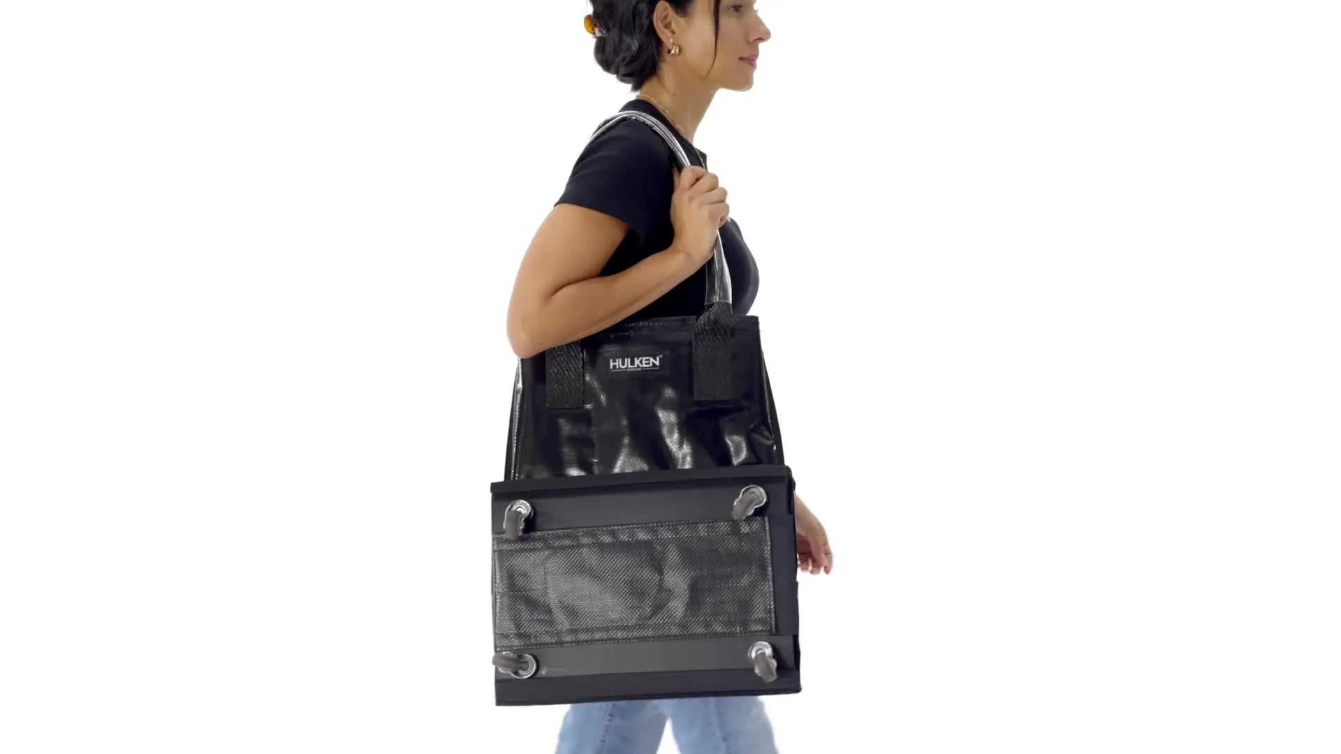 Durable Black Tote Bag | Rolling Bag on Wheels – Hulken®