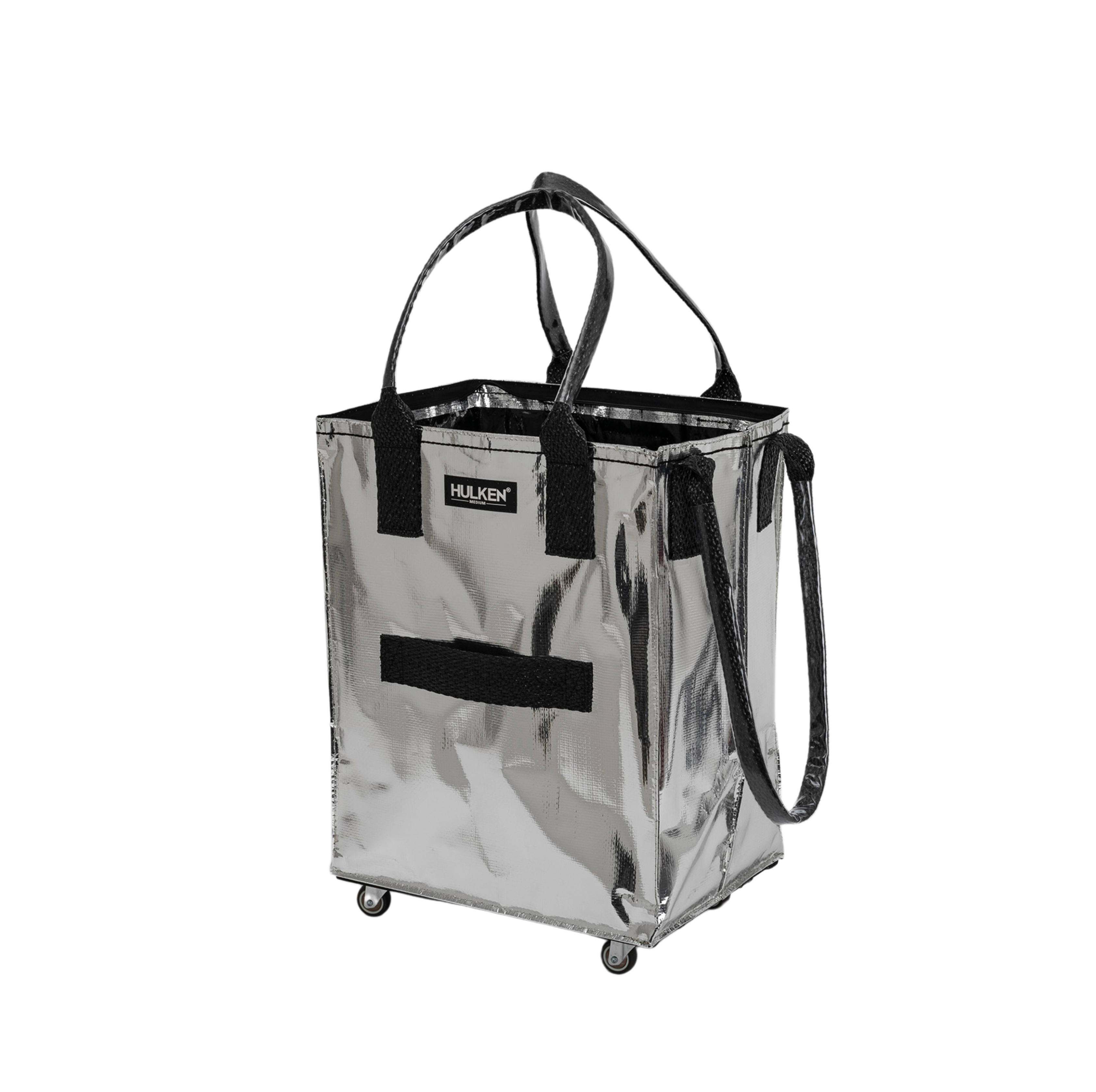 HULKEN s シルバー Silver Tote Bag | Foldable Bag on Wheels – Hulken®