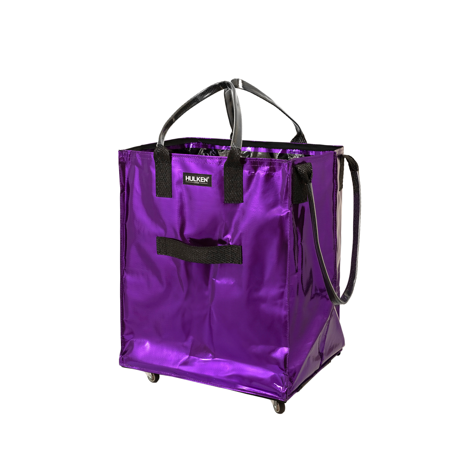HULKEN ローリングトートバッグ パープル(ミディアム) Purple Tote Bag | Foldable Bag on Wheels – Hulken®