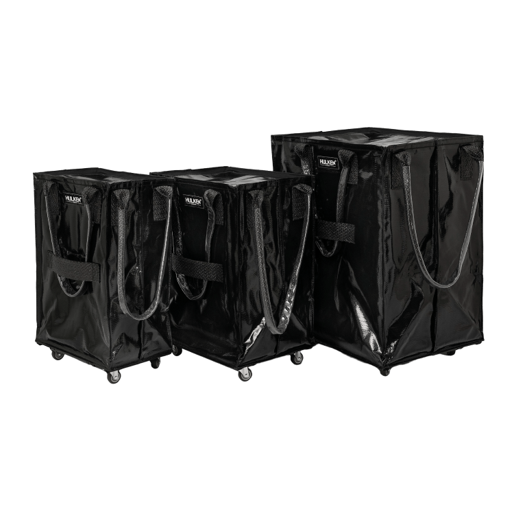Durable Black Tote Bag Rolling Bag on Wheels HULKEN