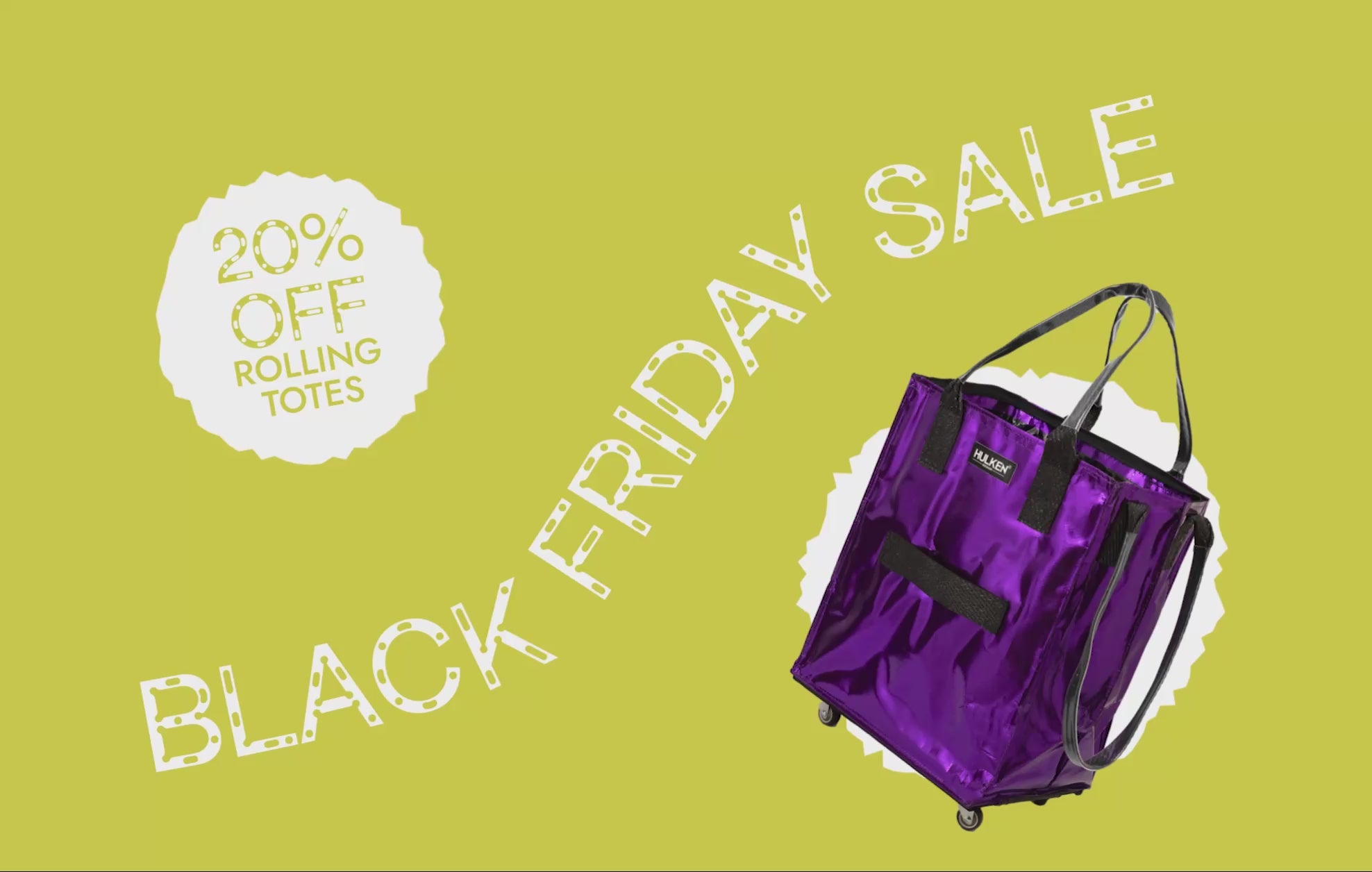 HULKEN® The Original Foldable Rolling Tote Bag