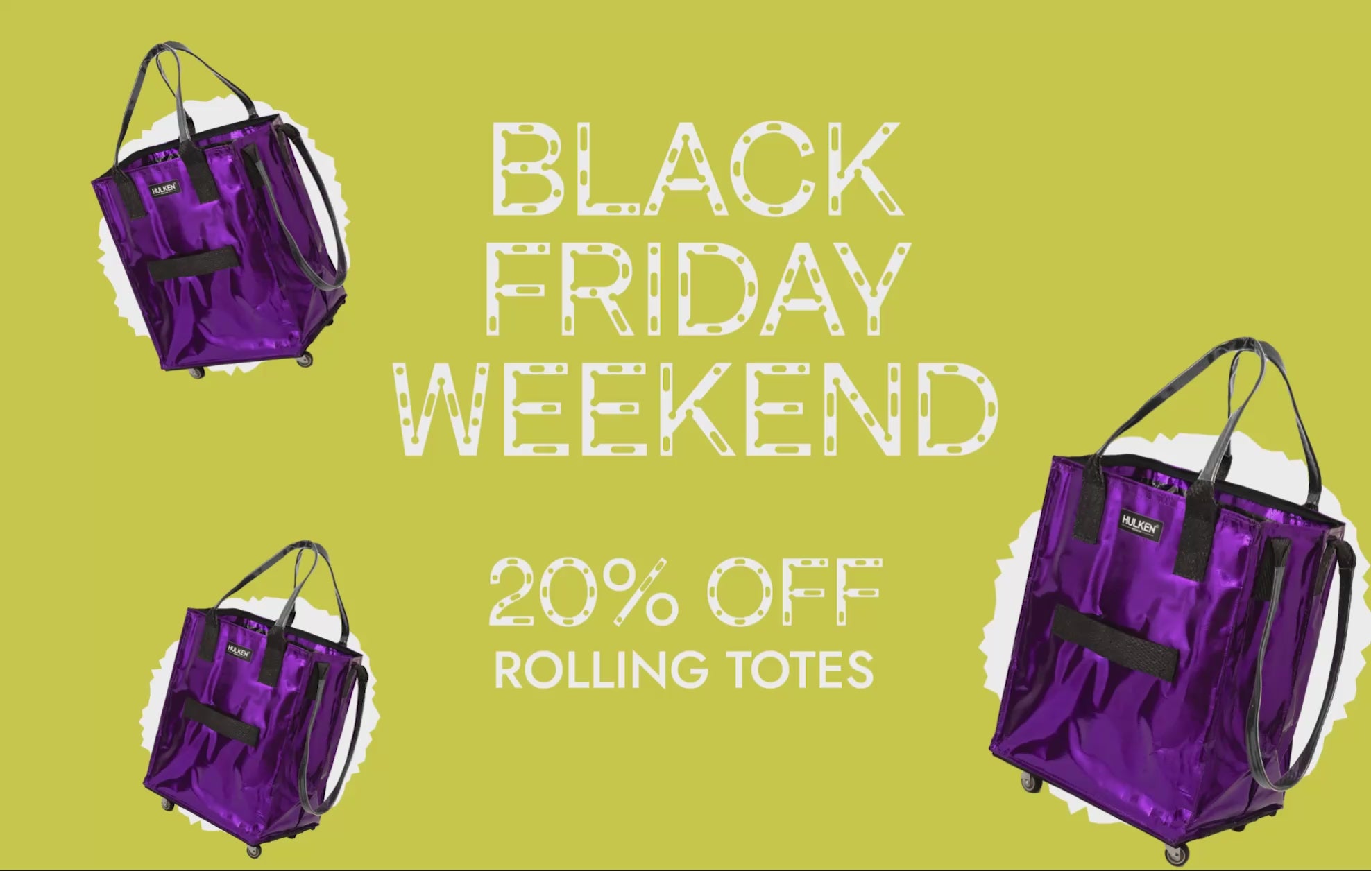 HULKEN® The Original Foldable Rolling Tote Bag